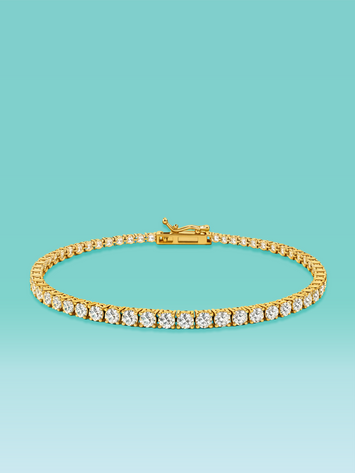 4 Prong Lab Diamond Tennis Bracelet 14K (7inch / 4.5ct total)