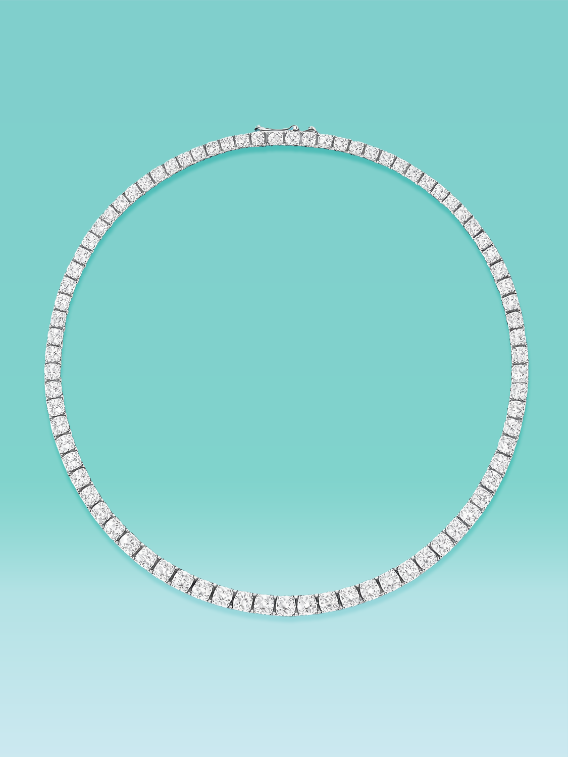 4 Prong Lab Diamond Tennis Necklace 14K (16inch / 19ct total)