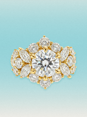 5.00 ctw Round Floral Cluster Halo Lab Grown Diamond Ring
