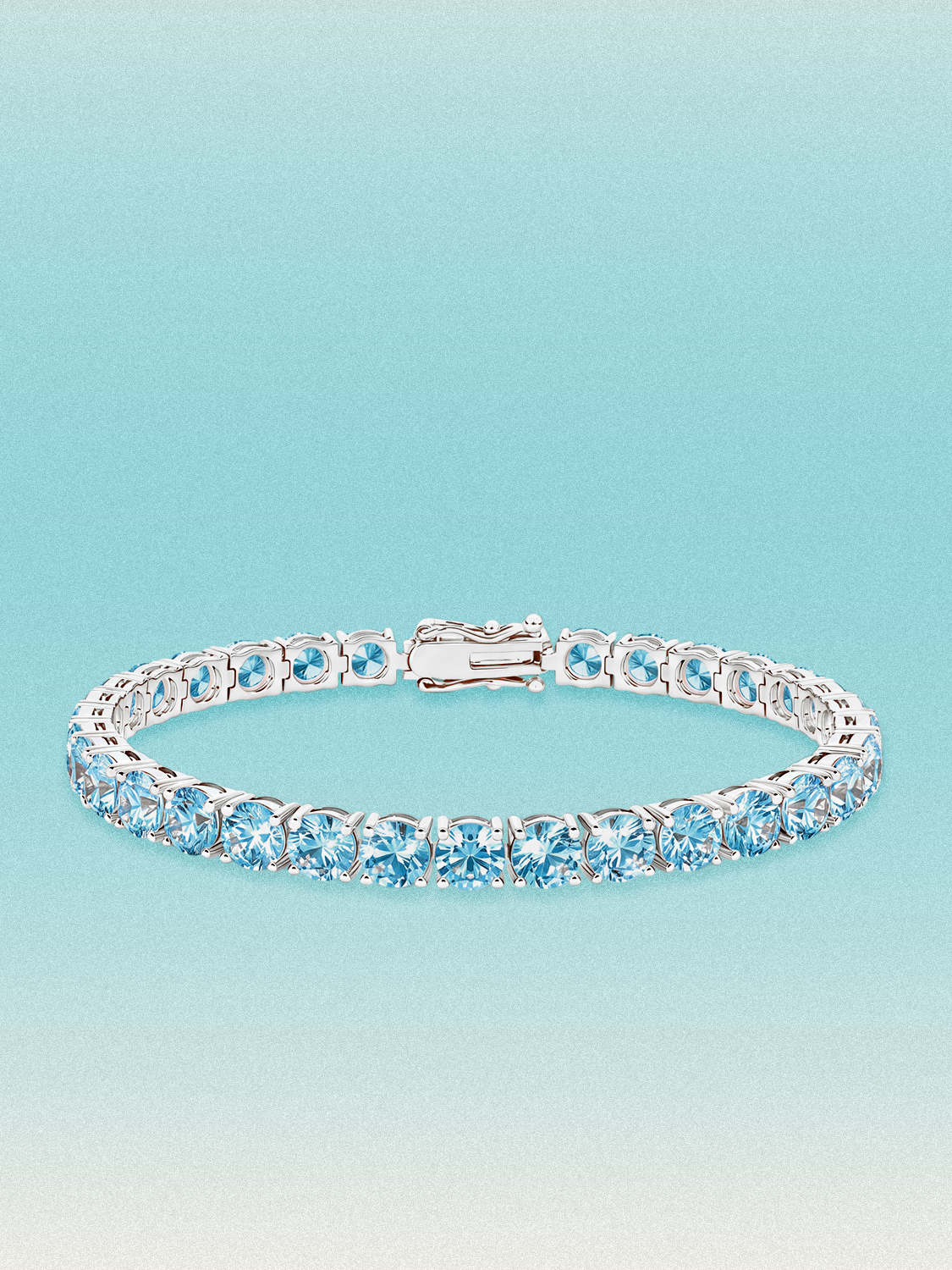 Fancy Blue 5.2mm (17.00 ctw) Round 4-Prong Lab Grown Diamond Tennis Bracelet