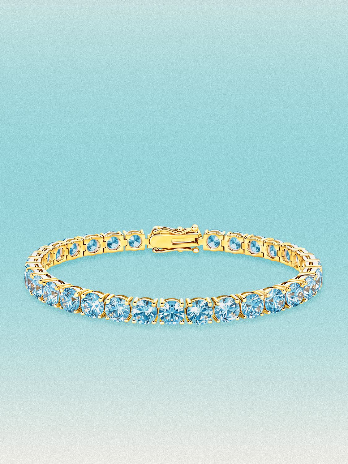 Fancy Blue 5.2mm (17.00 ctw) Round 4-Prong Lab Grown Diamond Tennis Bracelet
