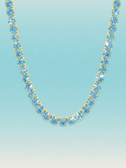 Fancy Blue 5.2mm (48.50 ctw) Round 4-Prong Lab Grown Diamond Tennis Necklace