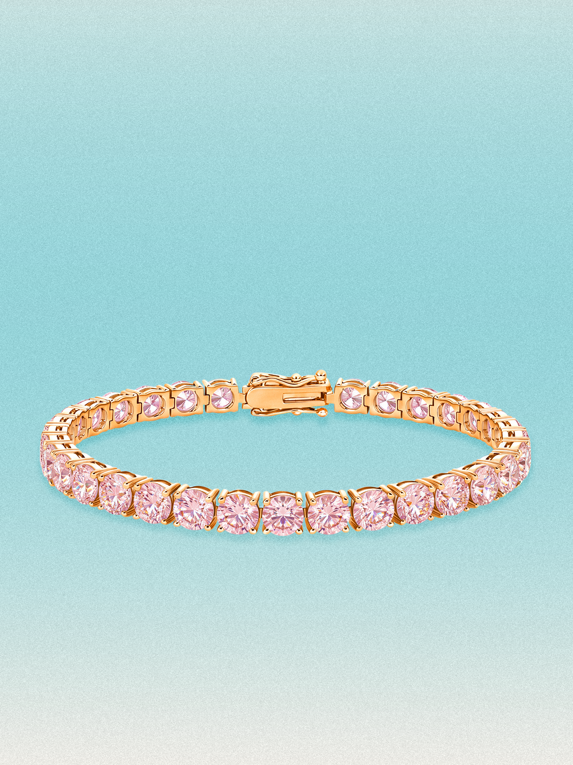 Fancy Pink 5.2mm (17.00 ctw) Round 4-Prong Lab Grown Diamond Tennis Bracelet