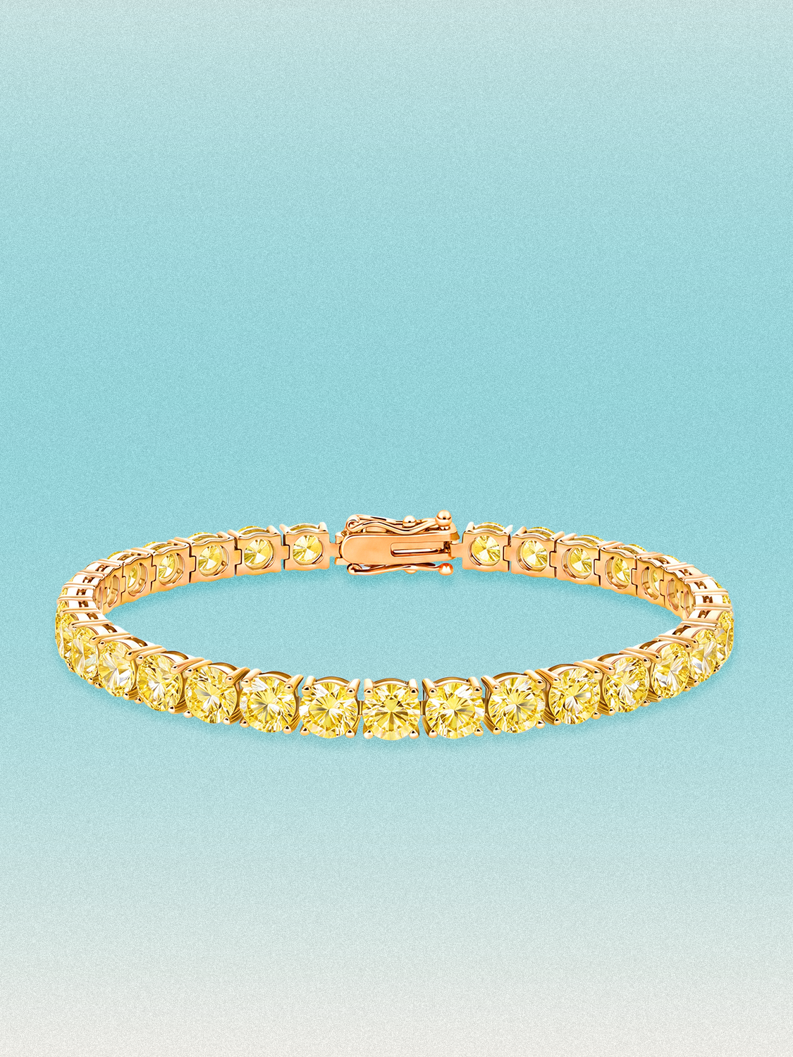 Fancy Yellow 5.2mm (17.00 ctw) Round 4-Prong Lab Grown Diamond Tennis Bracelet