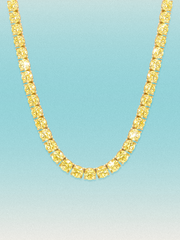 Fancy Yellow 5.2mm (48.50 ctw) Round 4-Prong Lab Grown Diamond Tennis Necklace