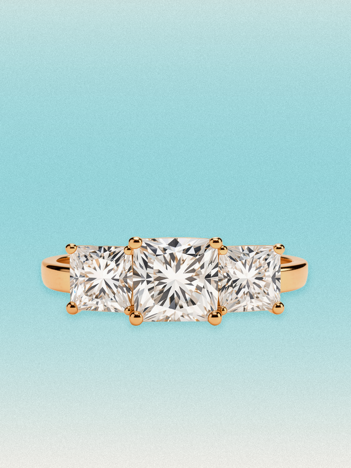 5.50 ctw Princess Three Stone Lab Grown Diamond Engagement Ring