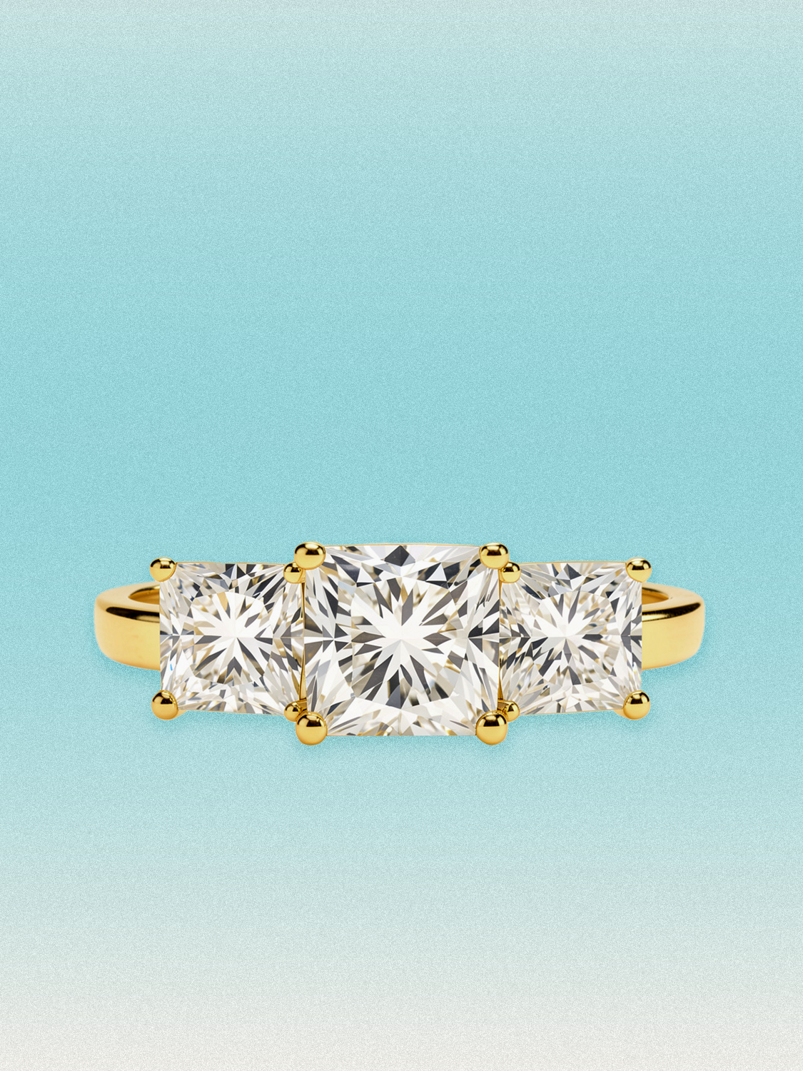 5.50 ctw Princess Three Stone Lab Grown Diamond Engagement Ring