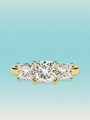 5.50 ctw Princess Three Stone Lab Grown Diamond Engagement Ring