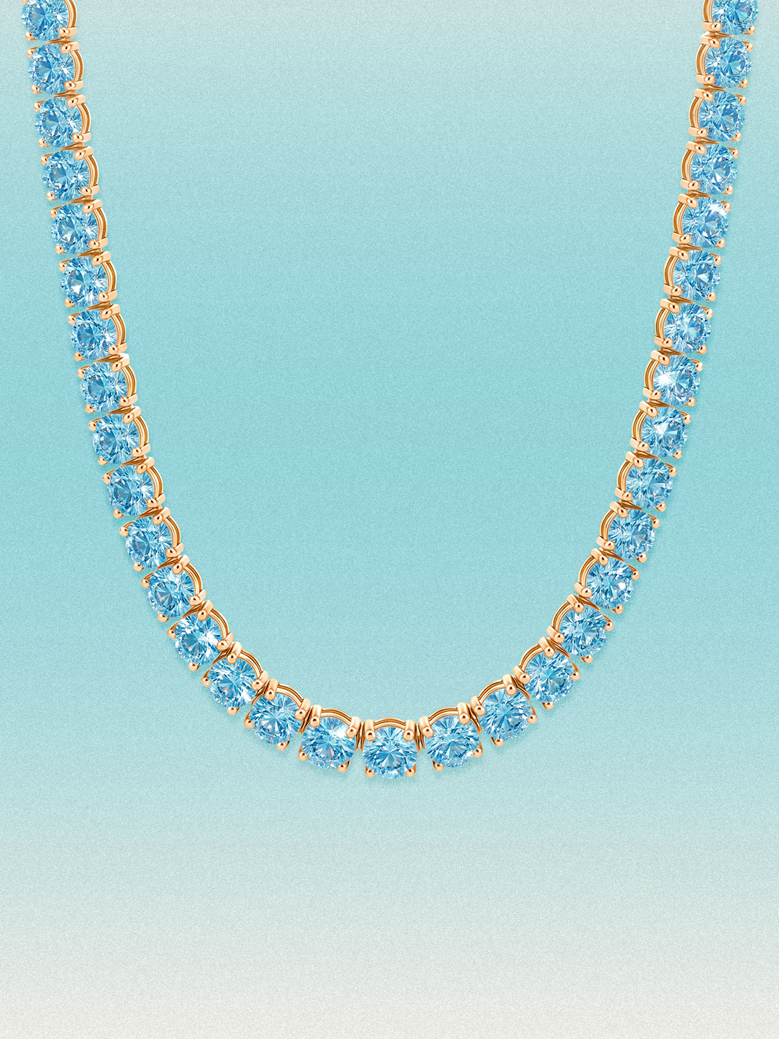 Fancy Blue 5.8mm (58.00-63.50 ctw) Round 4-Prong Lab Grown Diamond Tennis Necklace