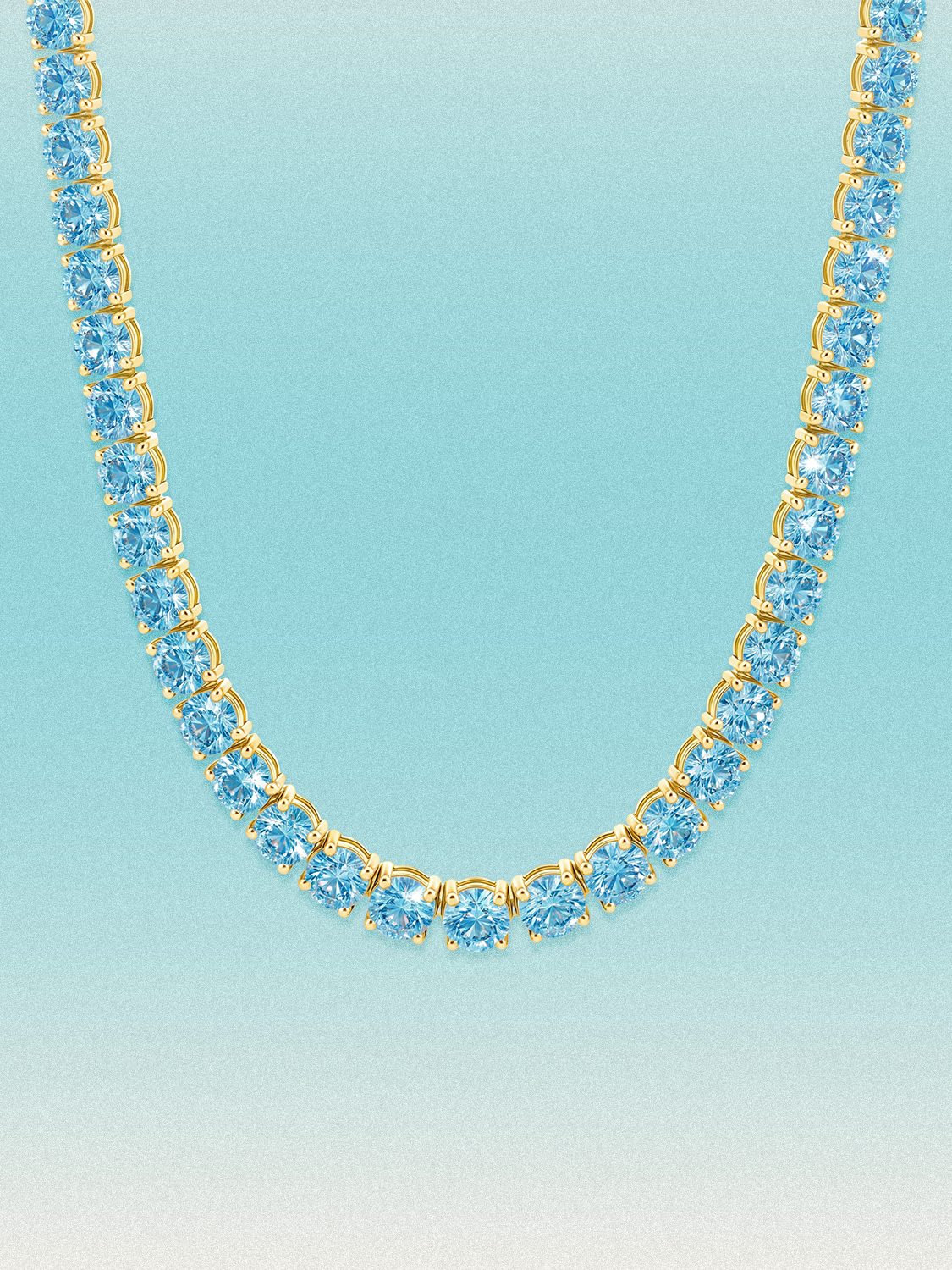 Fancy Blue 5.8mm (58.00-63.50 ctw) Round 4-Prong Lab Grown Diamond Tennis Necklace