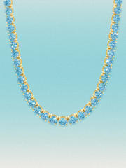 Fancy Blue 5.8mm (58.00-63.50 ctw) Round 4-Prong Lab Grown Diamond Tennis Necklace