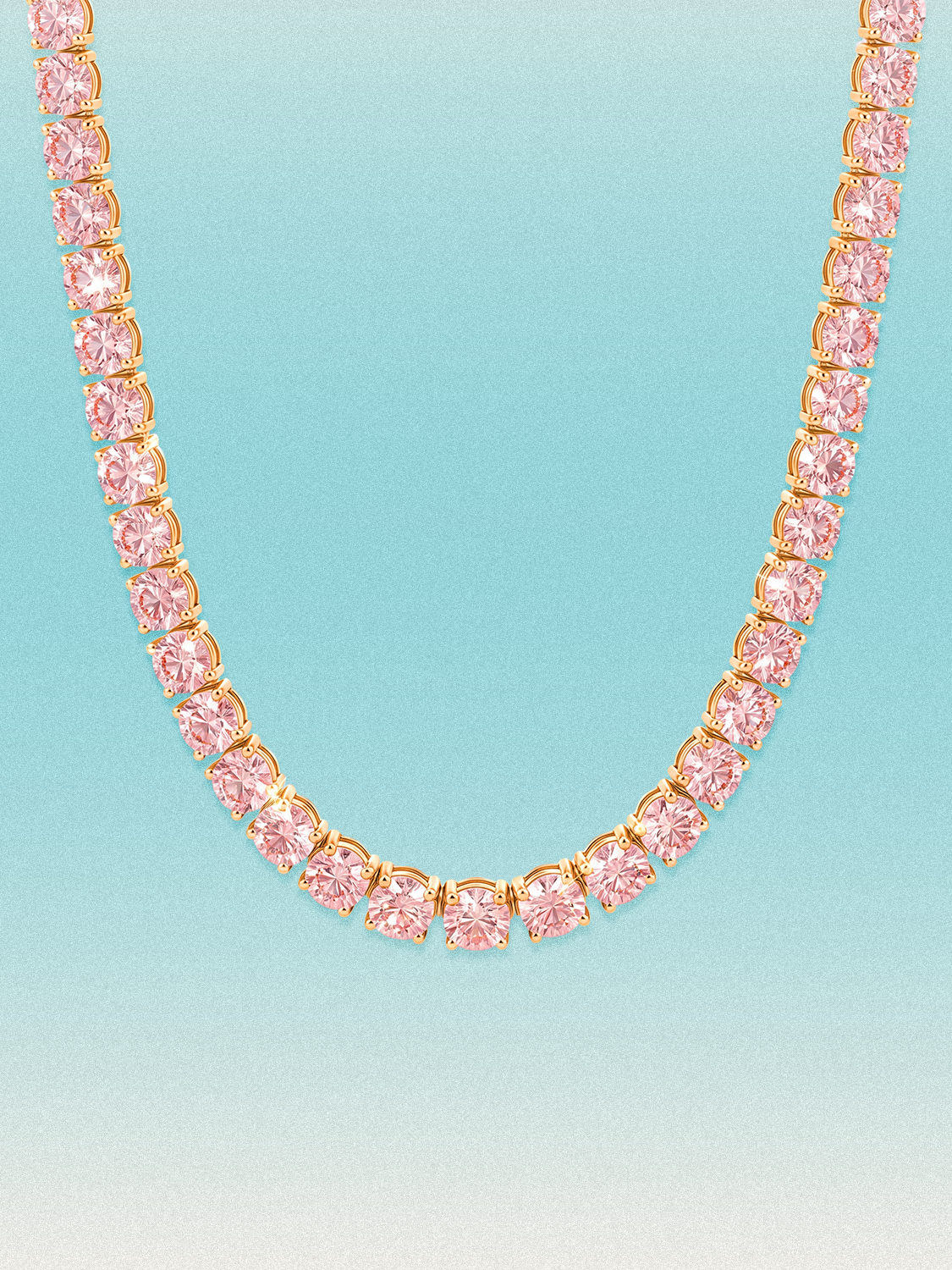 Fancy Pink 5.8mm (58.00-63.50 ctw) Round 4-Prong Lab Grown Diamond Tennis Necklace