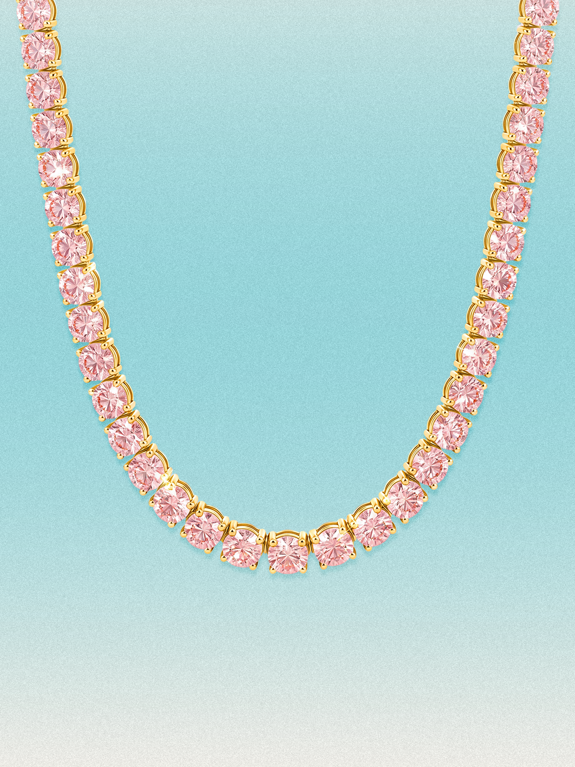 Fancy Pink 5.8mm (58.00-63.50 ctw) Round 4-Prong Lab Grown Diamond Tennis Necklace