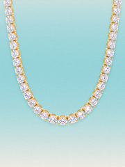 5.8mm (58.00-63.50 ctw) Round 4-Prong Lab Grown Diamond Tennis Necklace