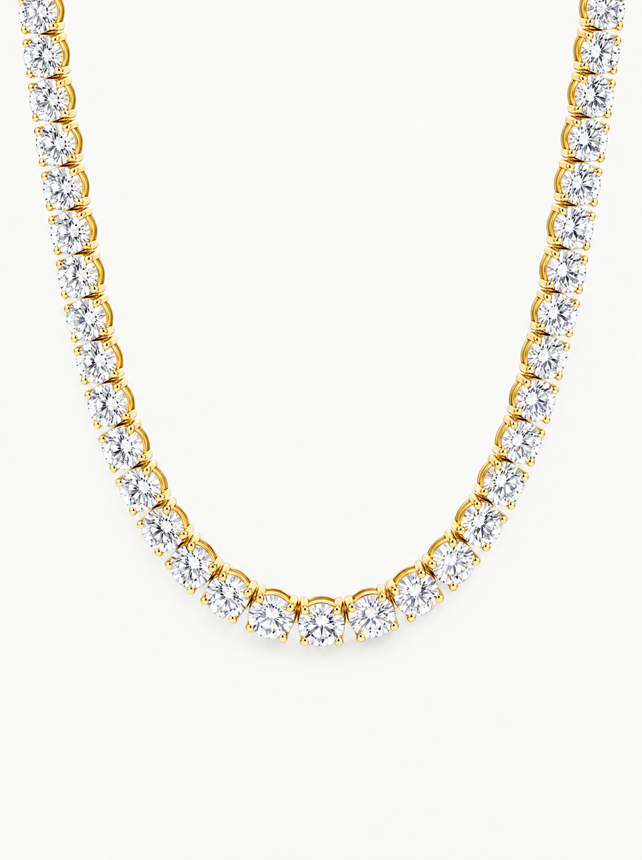 5.8mm (58.00-63.50 ctw) Round 4-Prong Lab Grown Diamond Tennis Necklace
