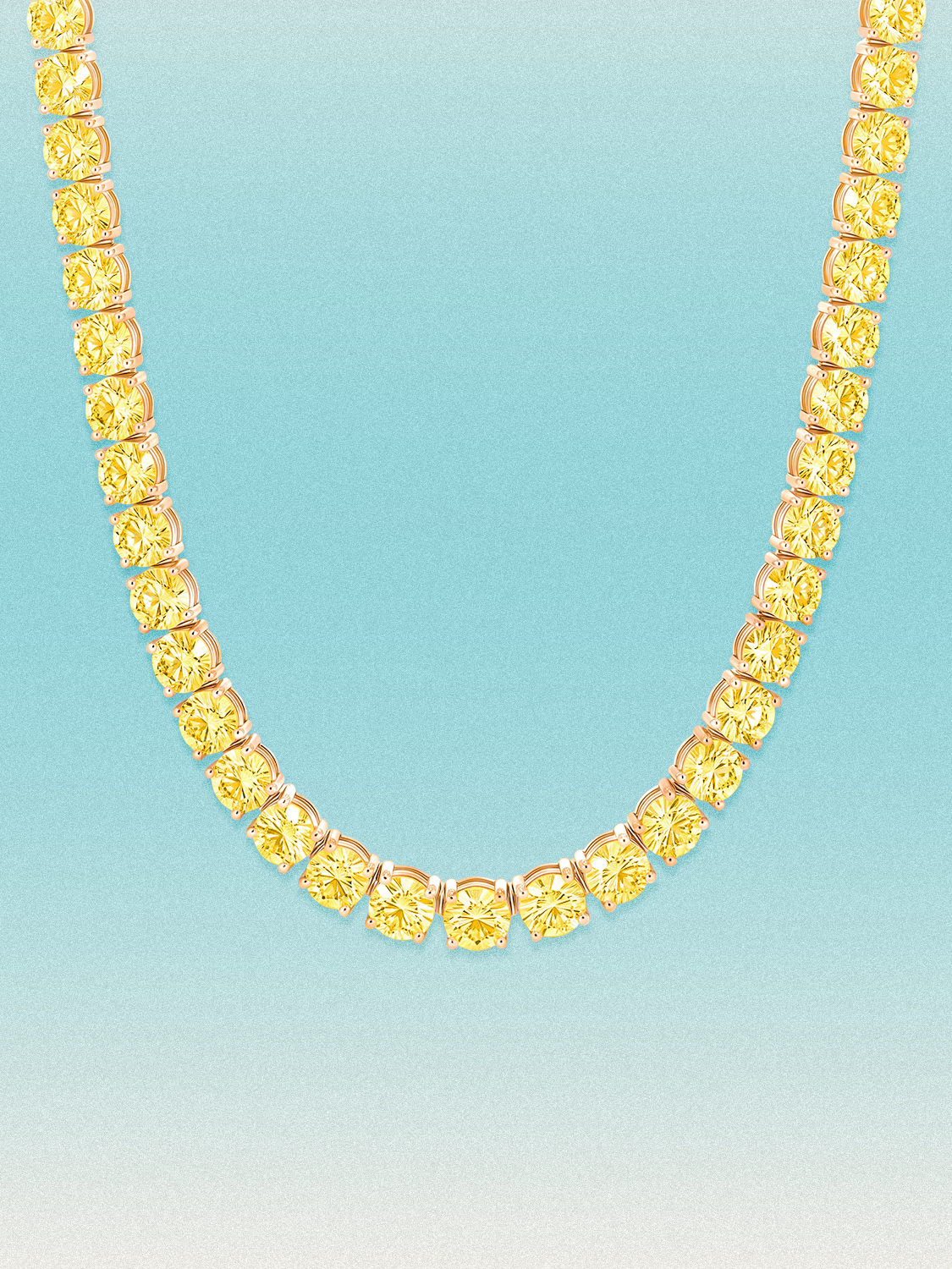 Fancy Yellow 5.8mm (58.00-63.50 ctw) Round 4-Prong Lab Grown Diamond Tennis Necklace