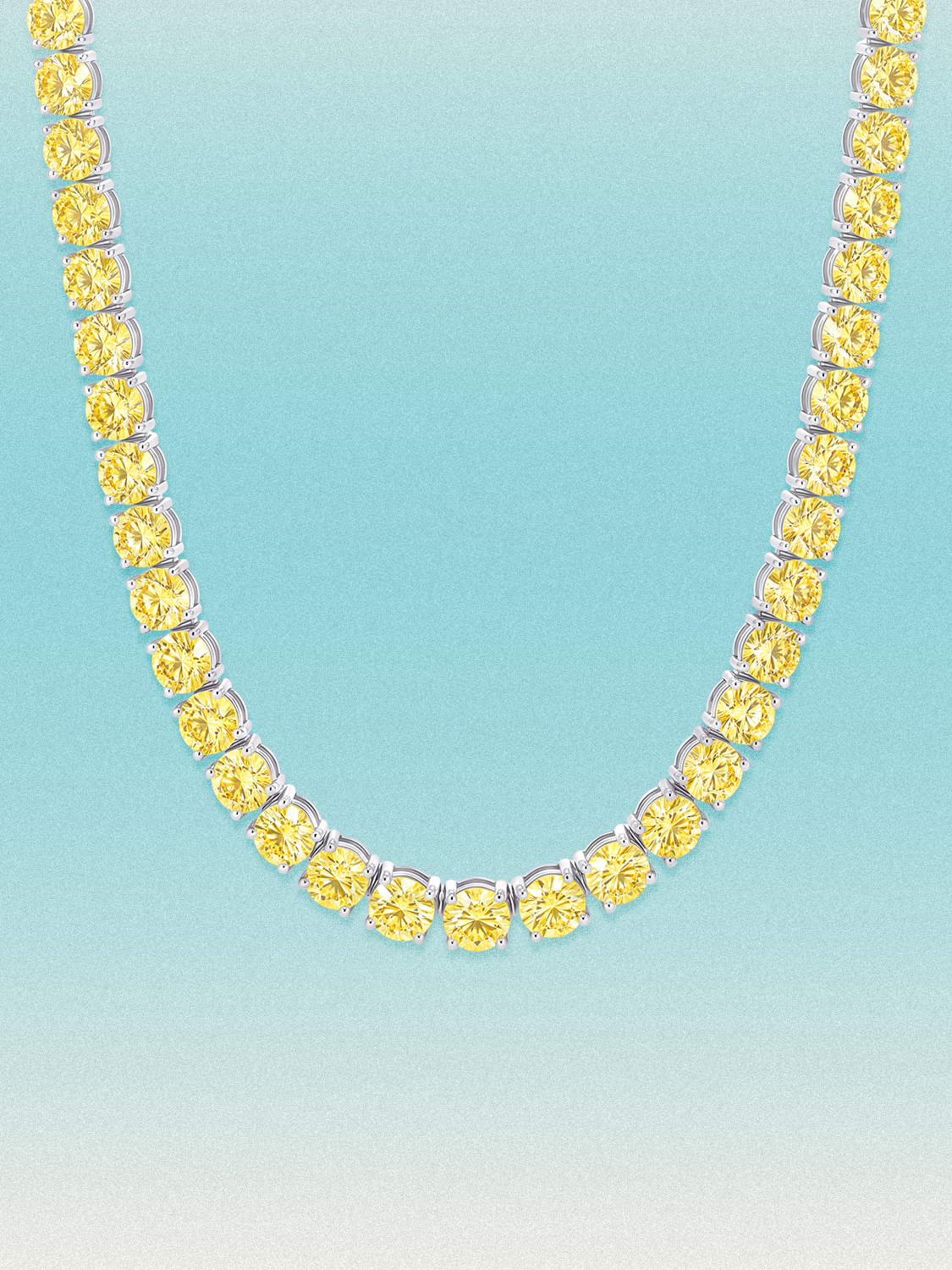 Fancy Yellow 5.8mm (58.00-63.50 ctw) Round 4-Prong Lab Grown Diamond Tennis Necklace
