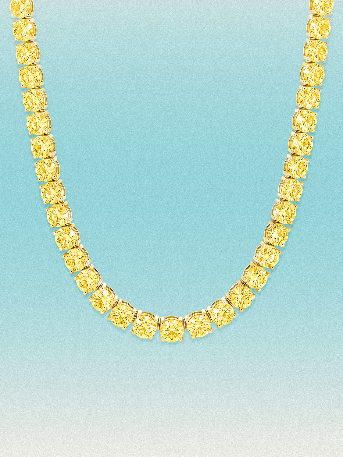 Fancy Yellow 5.8mm (58.00-63.50 ctw) Round 4-Prong Lab Grown Diamond Tennis Necklace