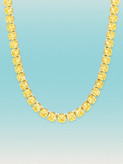Fancy Yellow 5.8mm (58.00-63.50 ctw) Round 4-Prong Lab Grown Diamond Tennis Necklace