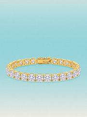 6.35mm Round 4-Prong Lab Grown Diamond Tennis Bracelet