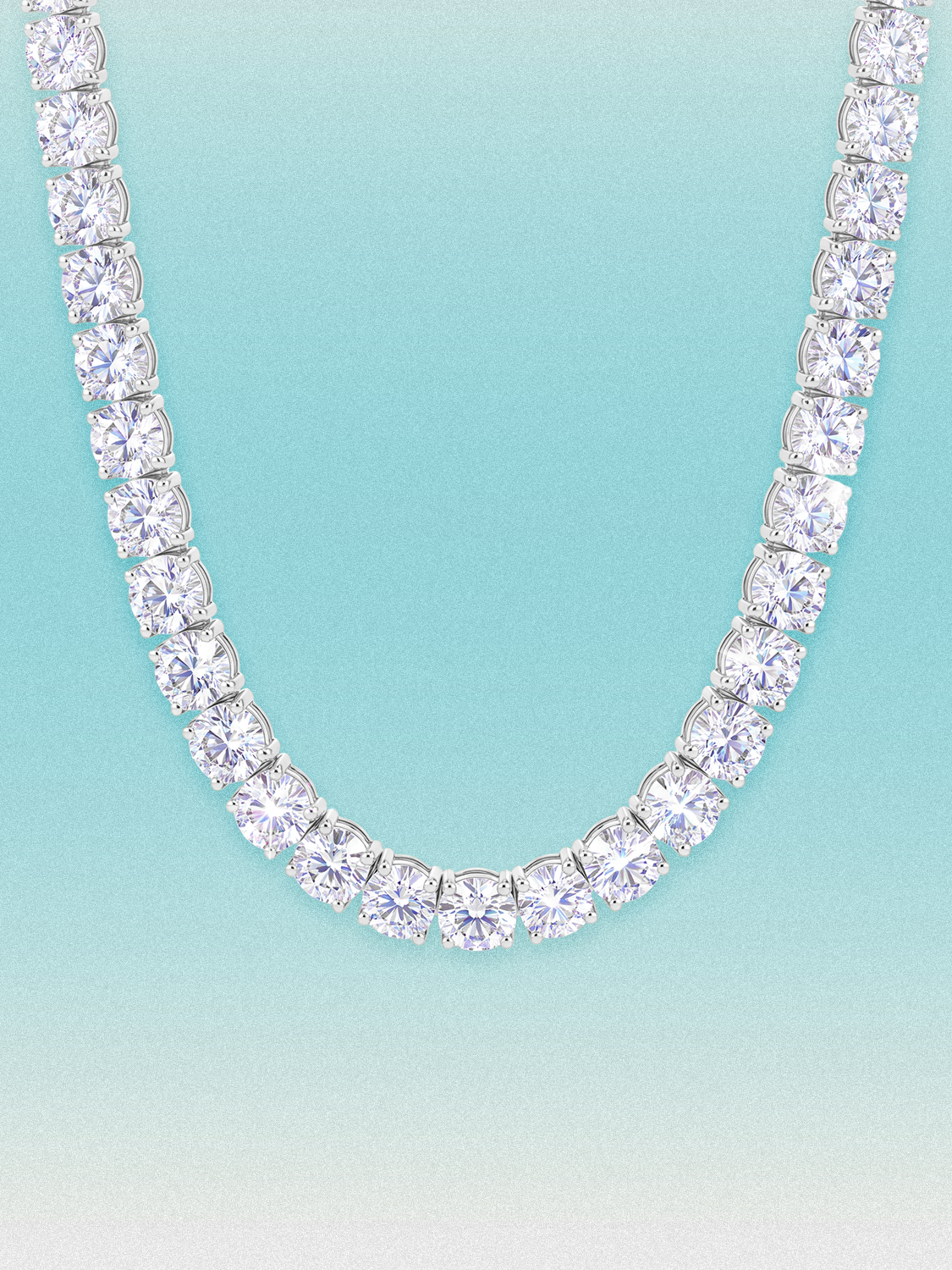 6.35mm (75.00 ctw) Round 4-Prong Lab Grown Diamond Tennis Necklace