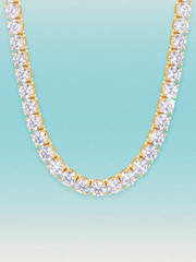 6.35mm (75.00 ctw) Round 4-Prong Lab Grown Diamond Tennis Necklace