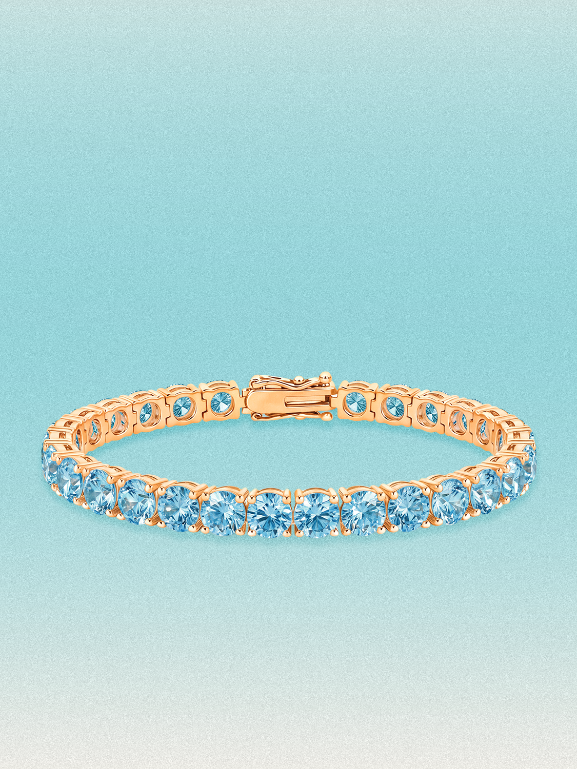 Fancy Blue 6mm (21.00 ctw) Round 4-Prong Lab Grown Diamond Tennis Bracelet