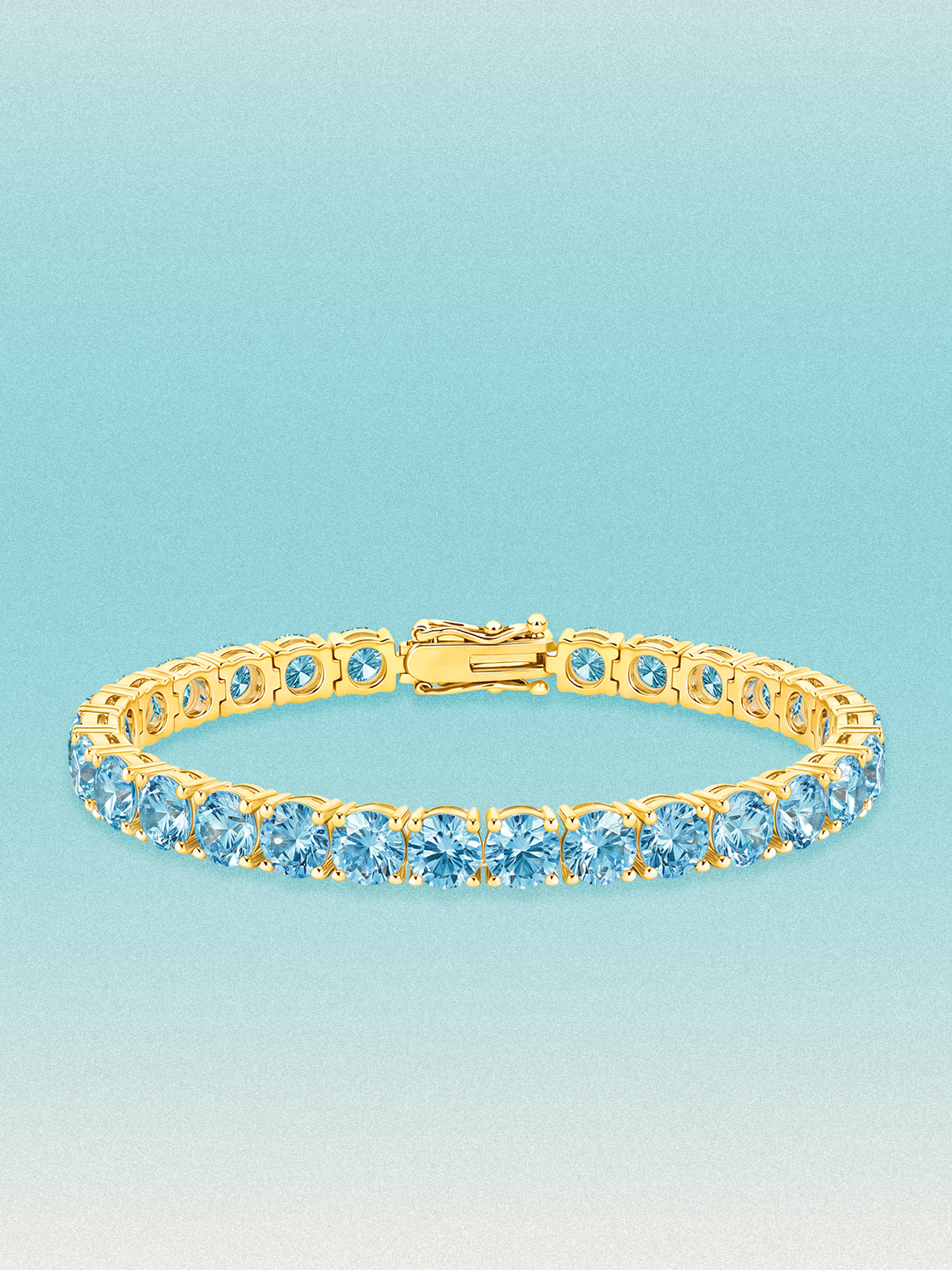 Fancy Blue 6mm (21.00 ctw) Round 4-Prong Lab Grown Diamond Tennis Bracelet