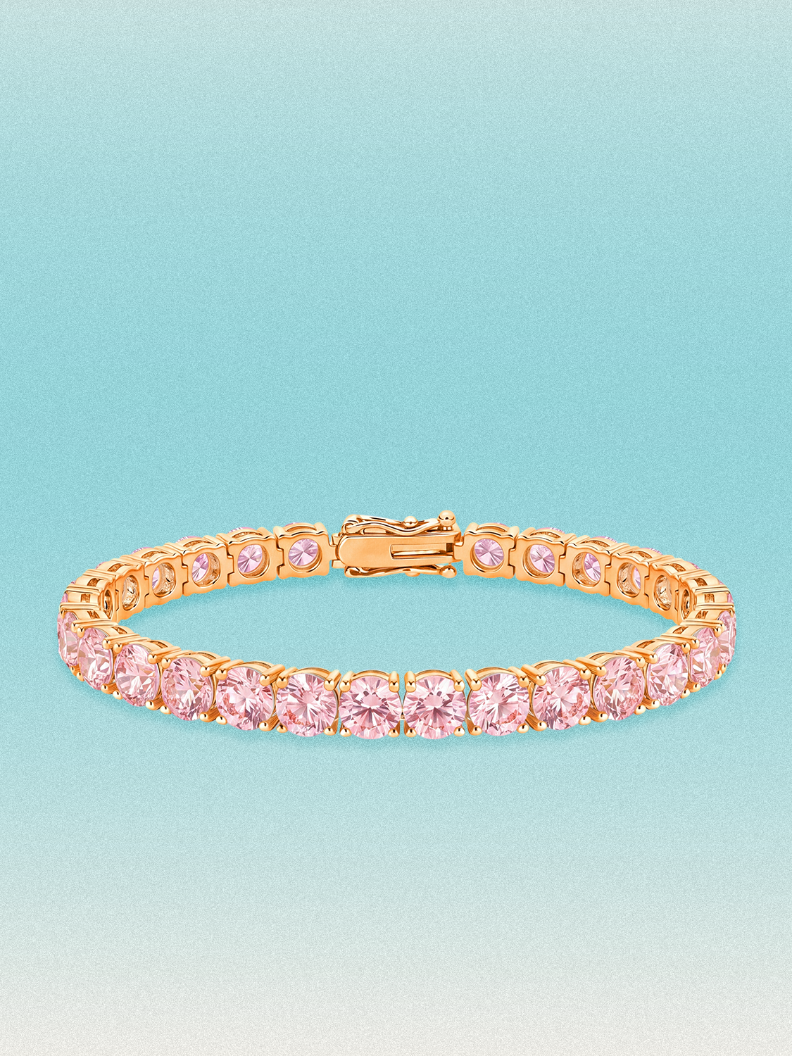 Fancy Pink 6mm (21.00 ctw) Round 4-Prong Lab Grown Diamond Tennis Bracelet