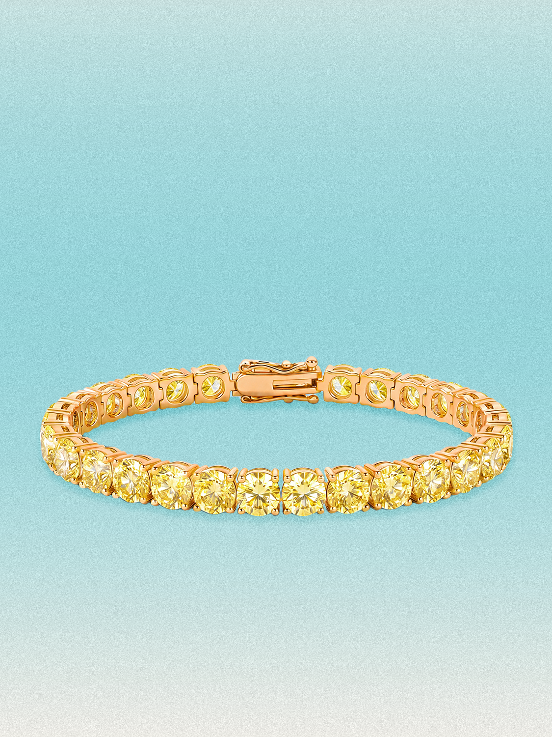 Fancy Yellow 6mm (21.00 ctw) Round 4-Prong Lab Grown Diamond Tennis Bracelet
