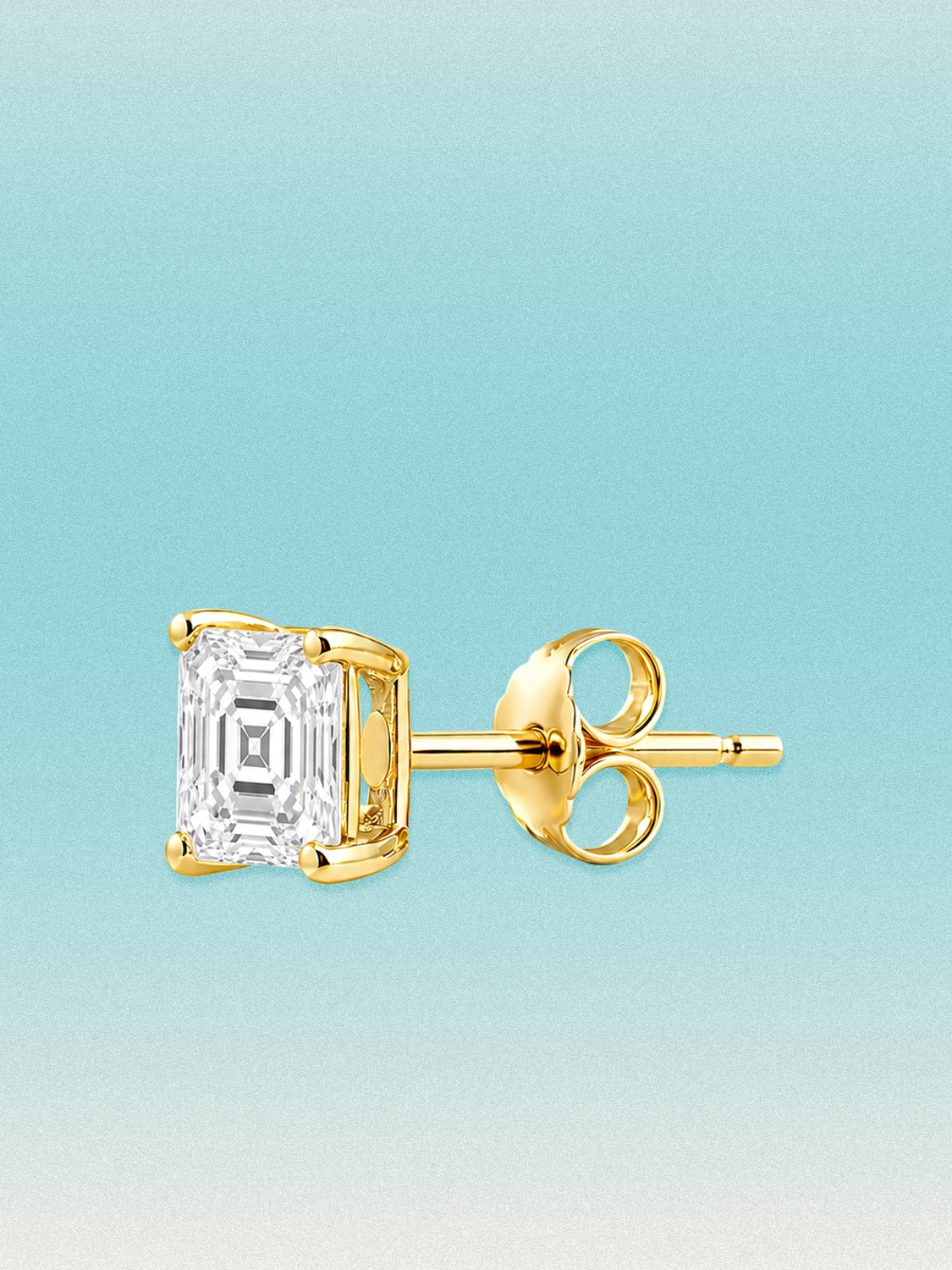 Bow Tie Lab Diamonds Asscher Cut Lab Grown Diamond Stud Earrings — lab-grown diamond earrings.