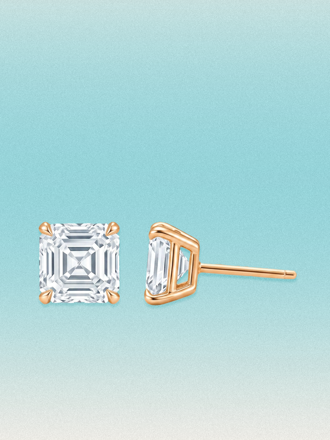 Asscher Cut Lab Diamond Grown Diamond Stud Earrings