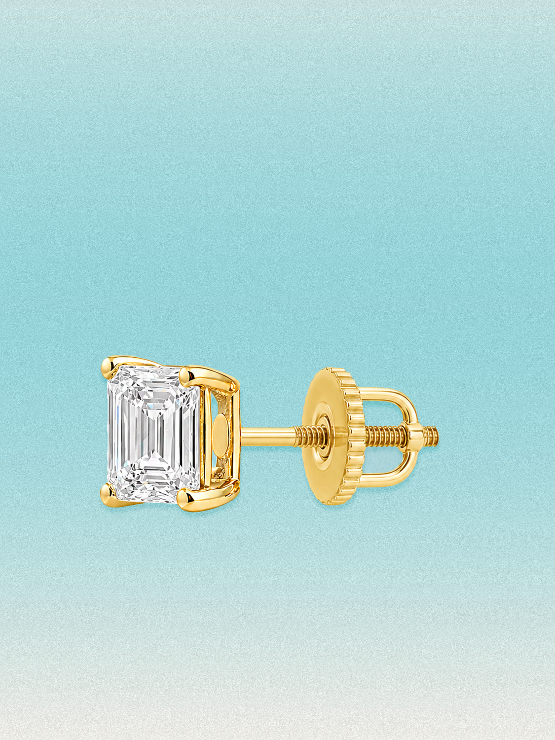 Asscher Cut Lab Diamond Grown Diamond Stud Earrings