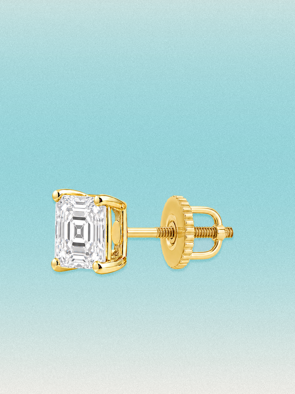 Bow Tie Lab Diamonds Asscher Cut Lab Grown Diamond Stud Earrings — lab-grown diamond earrings.