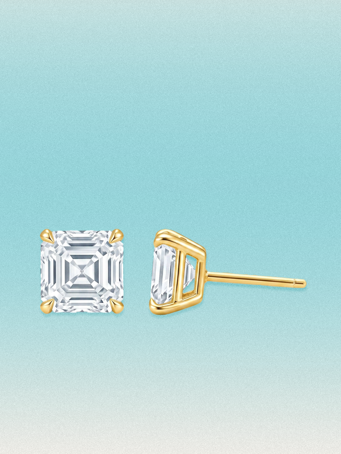 Asscher Cut Lab Diamond Grown Diamond Stud Earrings