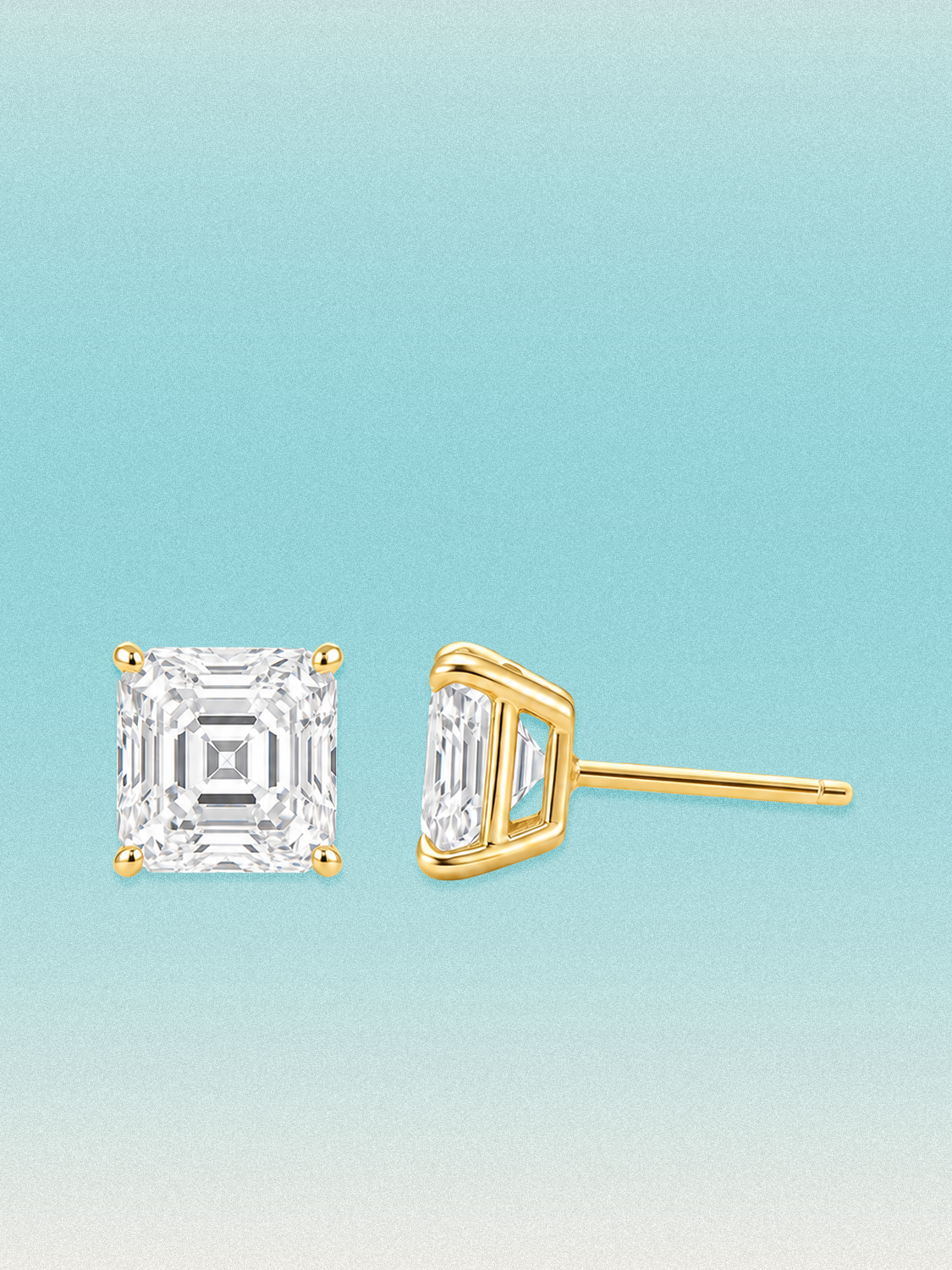 Asscher Cut Lab Grown Diamond Stud Earrings