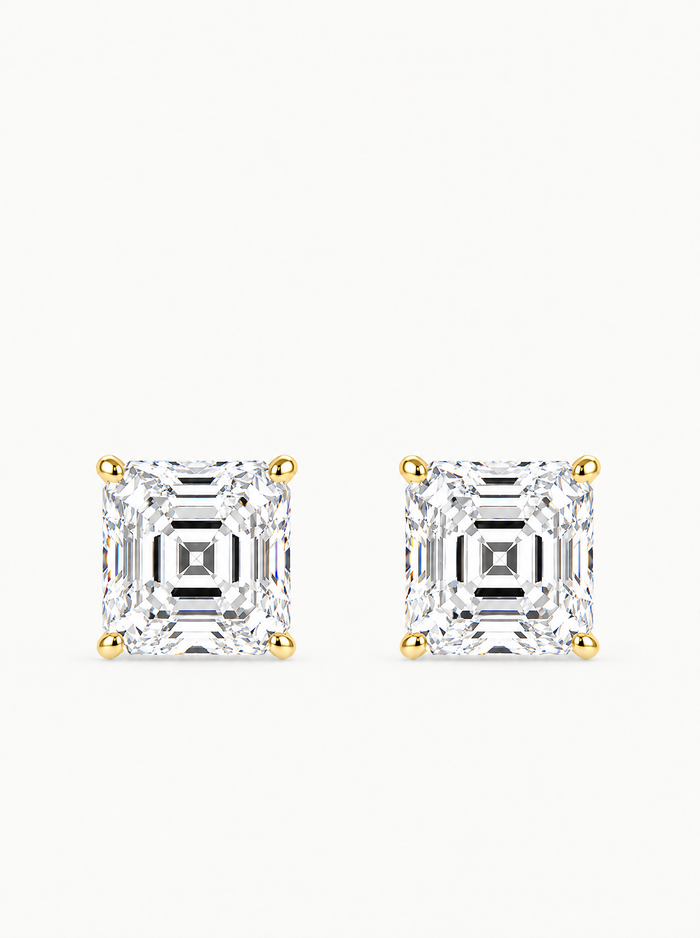 Asscher Cut Lab Grown Diamond Stud Earrings