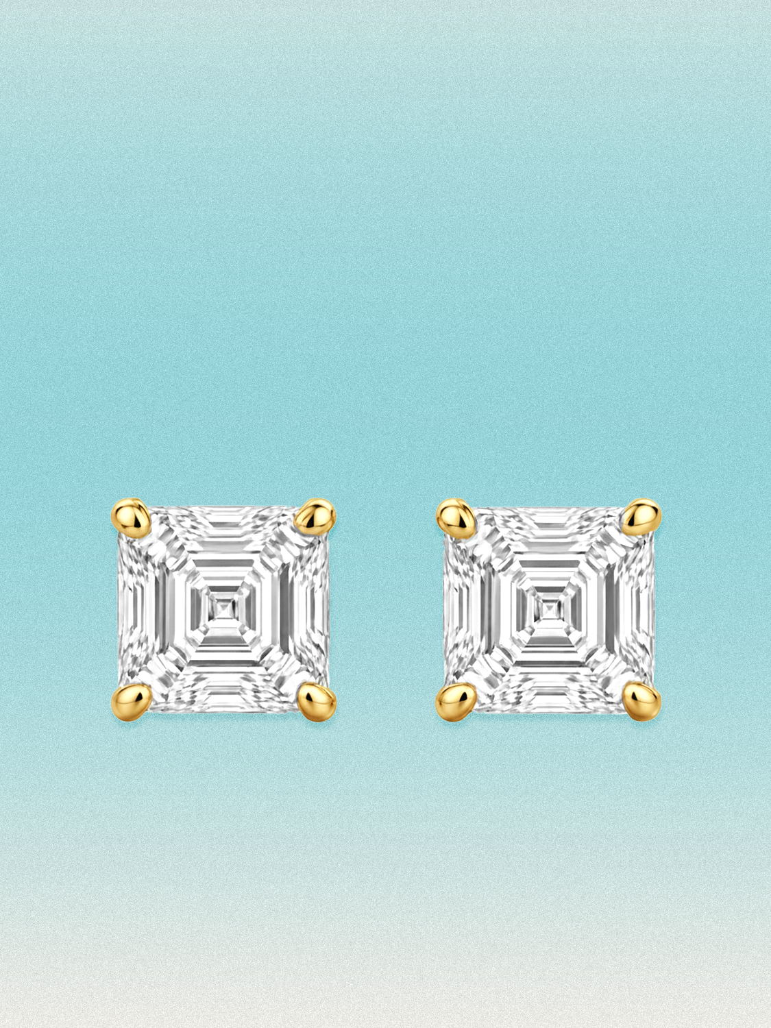 Asscher Cut Lab Diamond Grown Diamond Stud Earrings