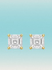 Asscher Cut Lab Diamond Grown Diamond Stud Earrings