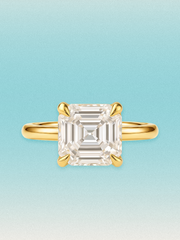 Asscher Cut Solitaire Lab Grown Diamond Engagement Ring