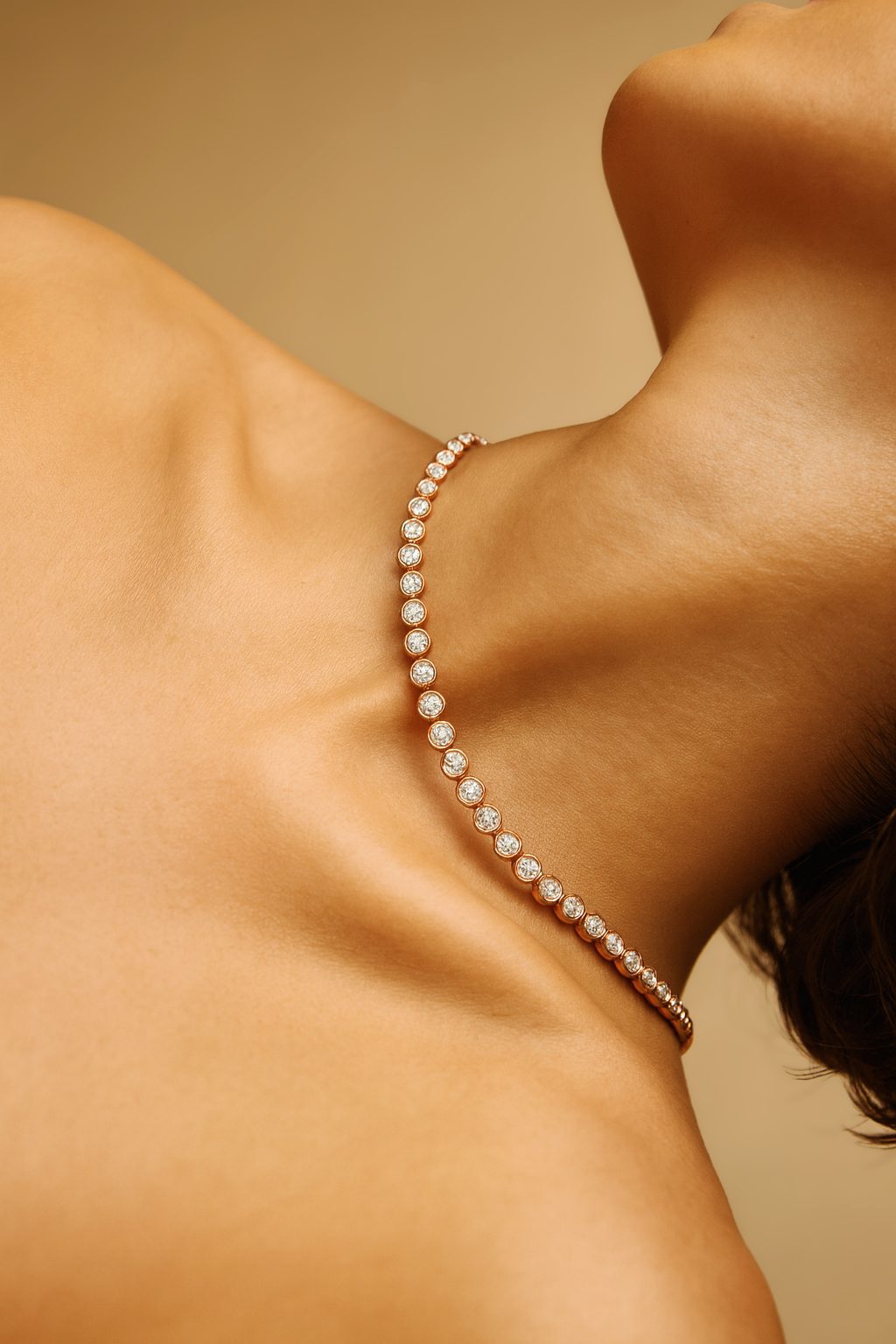 Bezel Tennis Necklace 14K (16 inch)