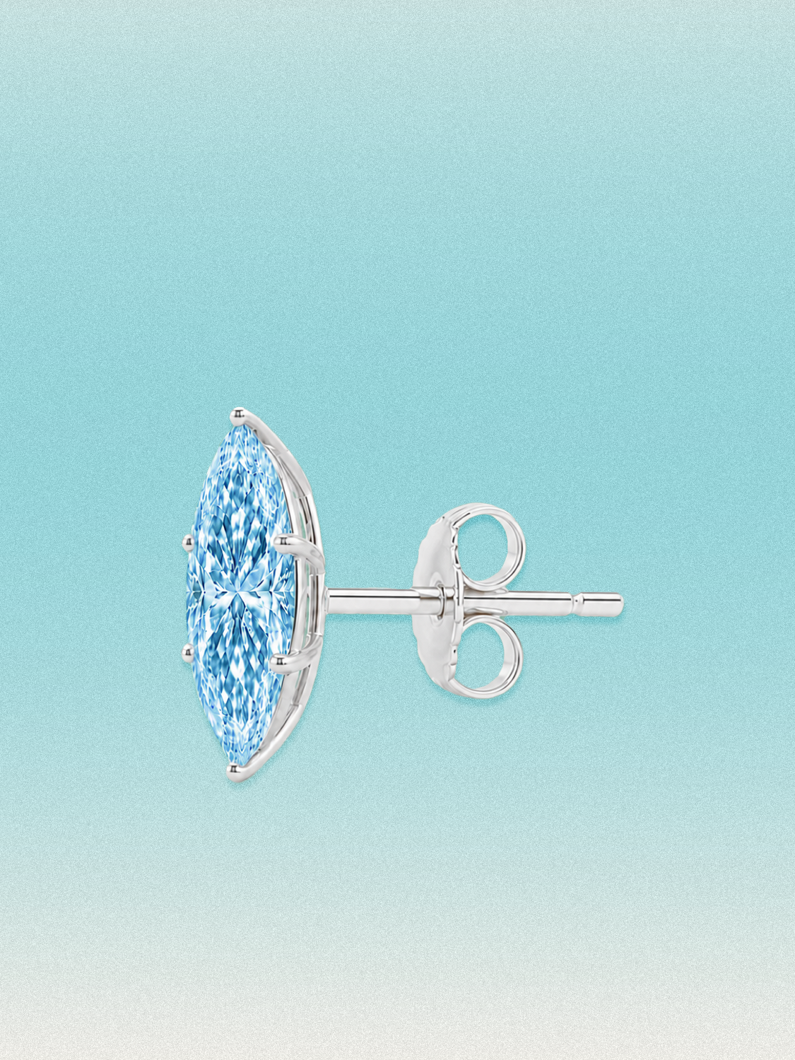 Fancy Blue Marquise Cut Lab Grown Diamond Stud Earrings