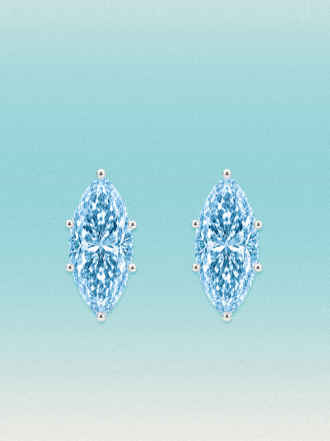 Fancy Blue Marquise Cut Lab Grown Diamond Stud Earrings