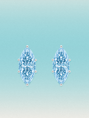 Fancy Blue Marquise Cut Lab Grown Diamond Stud Earrings