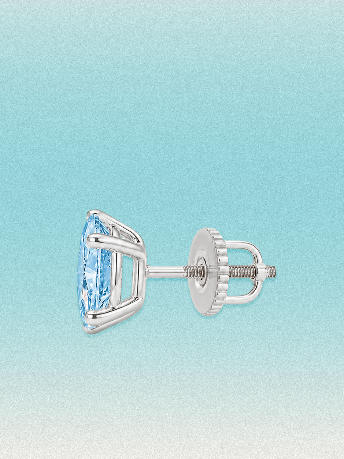 Fancy Blue Oval Cut Lab Grown Diamond Stud Earrings