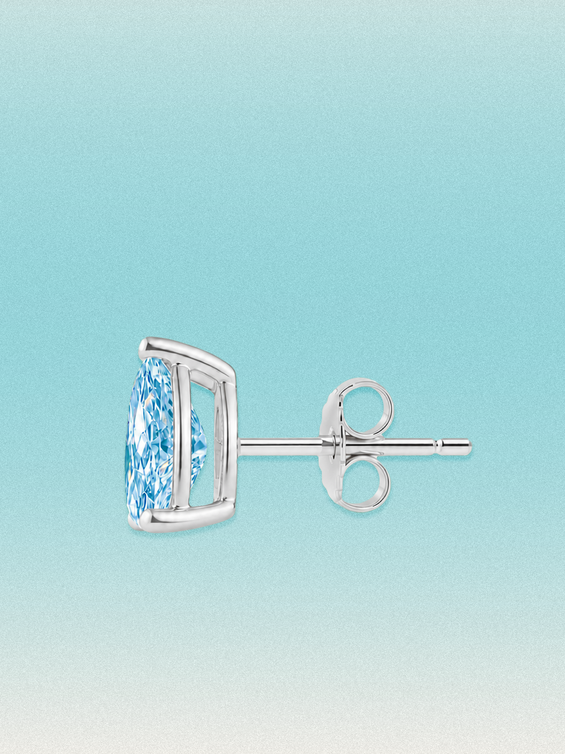 Fancy Blue Pear Cut Lab Grown Diamond Stud Earrings