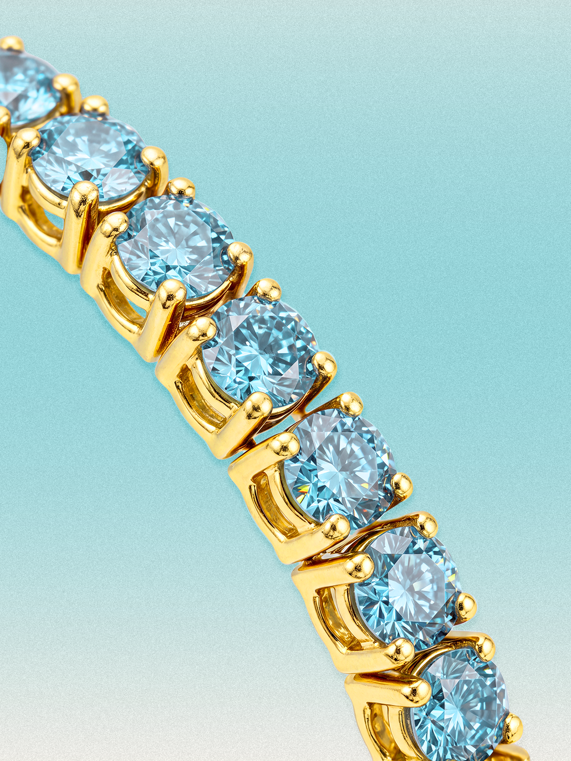 Fancy Blue 3.4mm (7.20 ctw) Round 4-Prong Lab Grown Diamond Tennis Bracelet