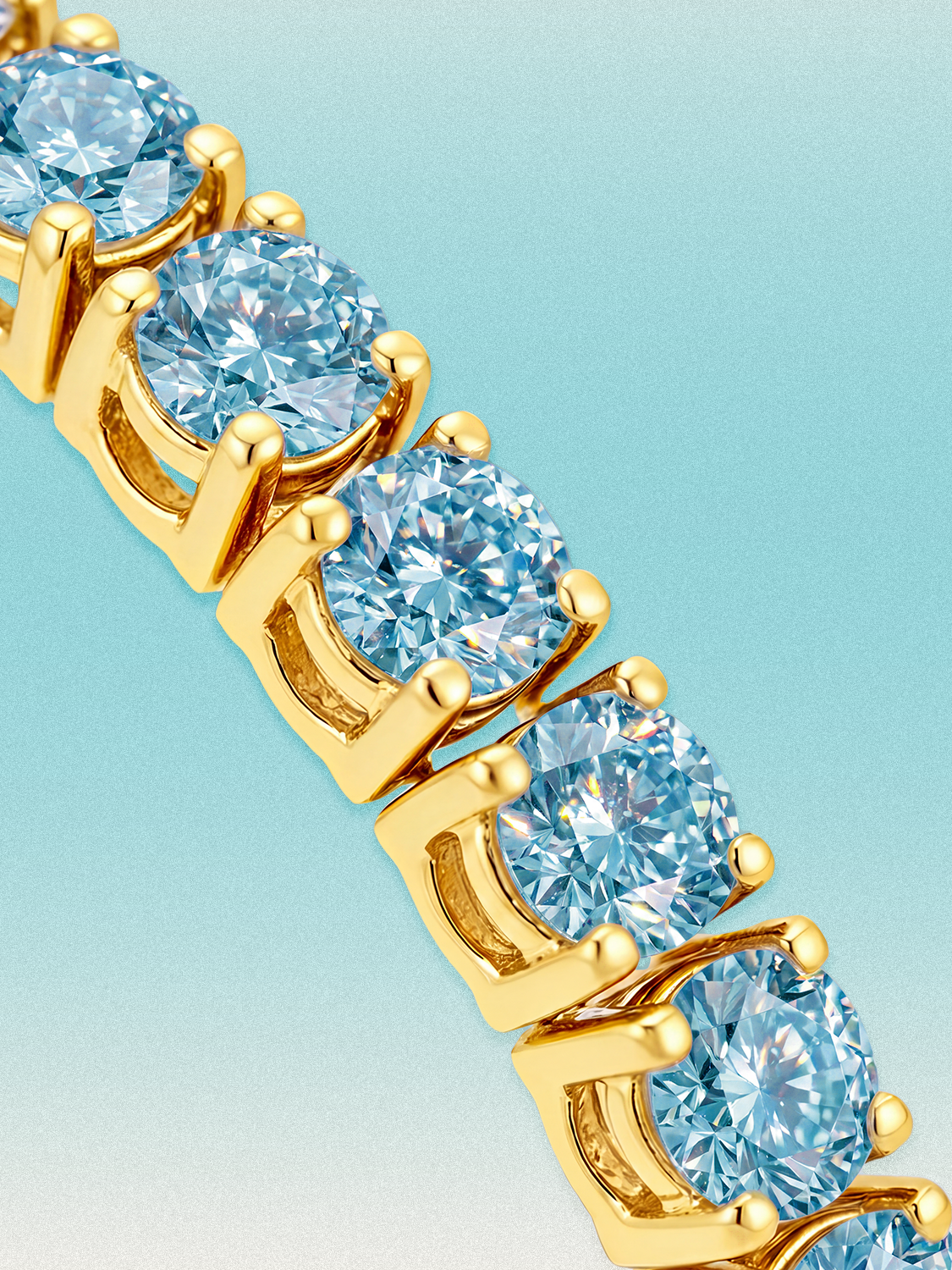 Fancy Blue 6.35mm (26.00 ctw) Round 4-Prong Lab Grown Diamond Tennis Bracelet