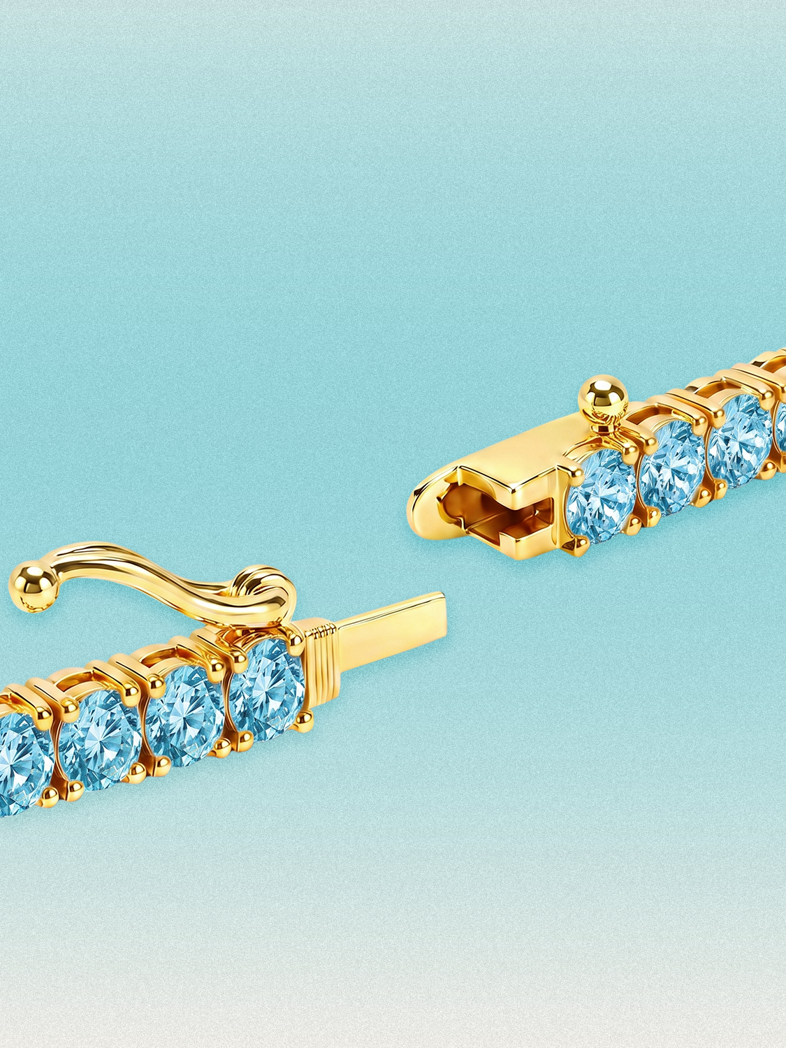 Fancy Blue 5.2mm (48.50 ctw) Round 4-Prong Lab Grown Diamond Tennis Necklace