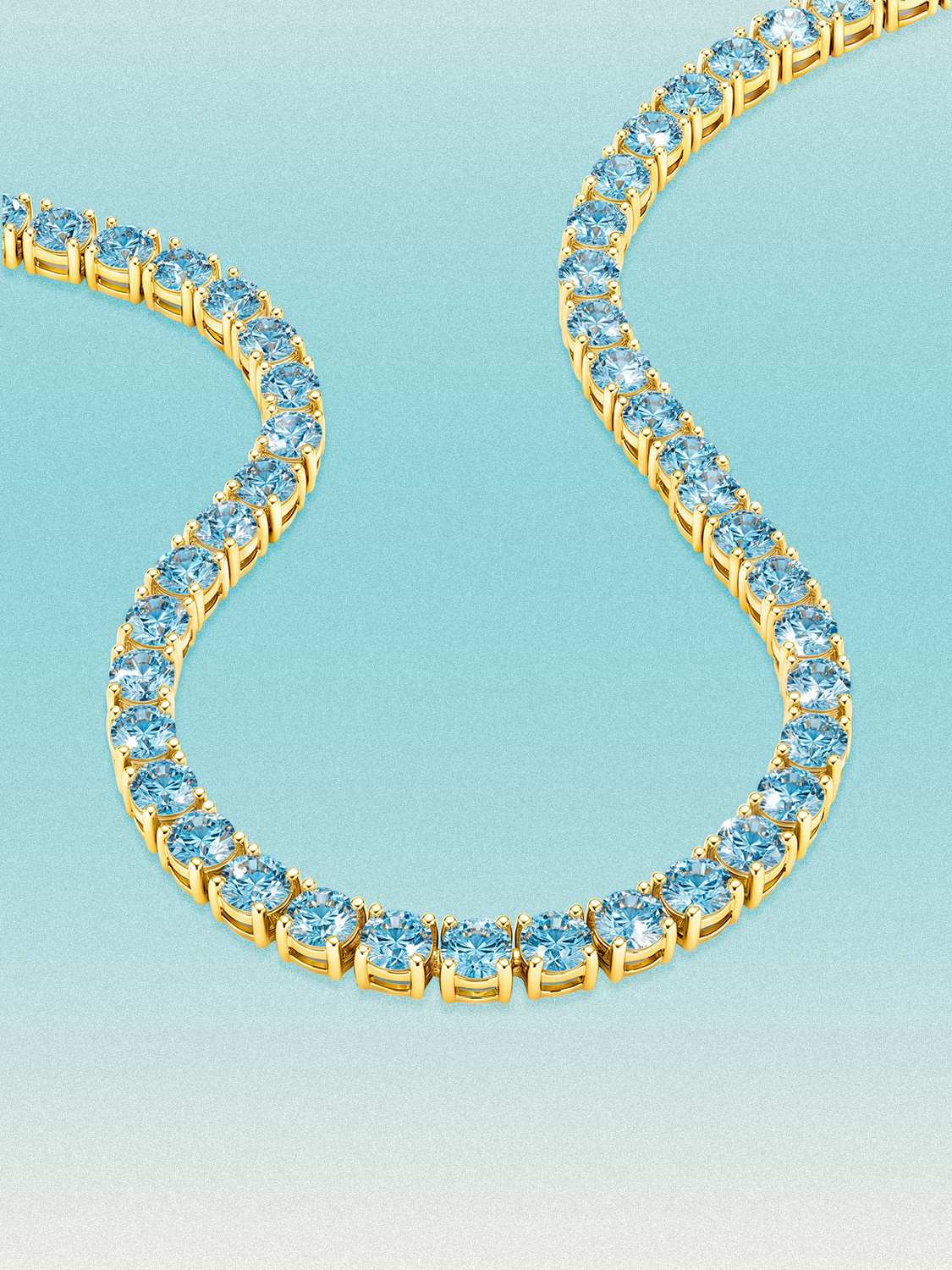 Fancy Blue 5.2mm (48.50 ctw) Round 4-Prong Lab Grown Diamond Tennis Necklace